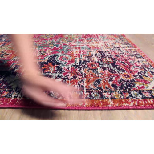 Mistana™ Hillsby Oriental Area Rug in Orange/Dark Blue & Reviews Wayfair